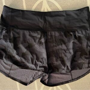 Lululemon SPEED UP HIGH-RISE LINED SHORT 4" Black Camouflage Women's Shorts
